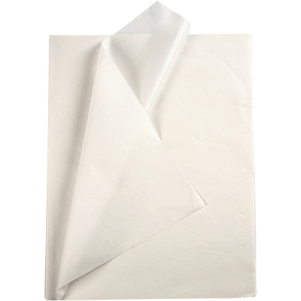 Silkepapir, ark 50x70 cm, 17 g, hvid, 10ark/ 1 pk.