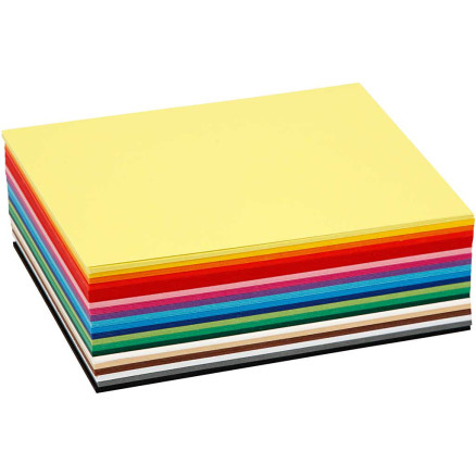 Creativ Karton, A6, ark 105x148 mm, 180 g, ass. farver, 120ass. ark/ 1 pk.