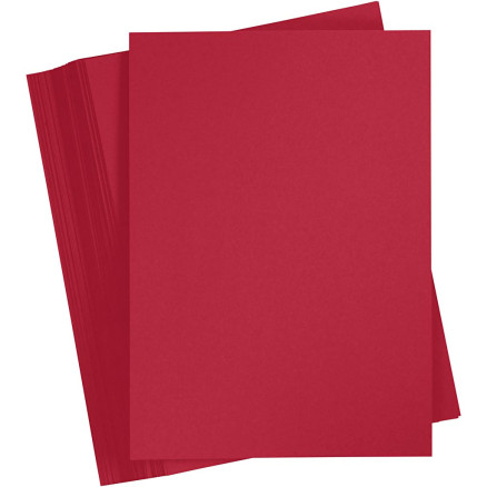Karton, A6, ark 105x148 mm, 180 g, julerød, 100ark/ 1 pk.