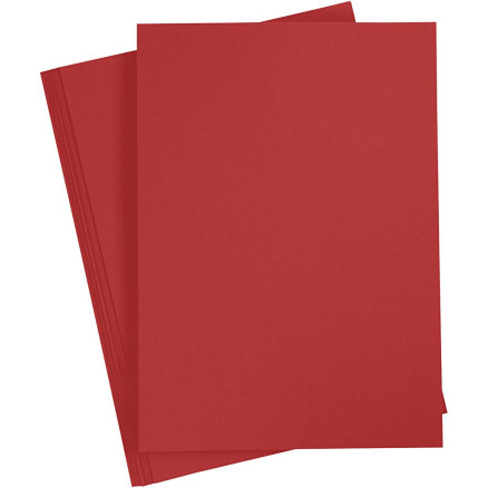 Karton, A4, ark 210x297 mm, 220 g, rød, 10stk./ 1 pk.