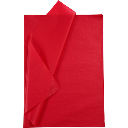 Silkepapir, ark 50x70 cm, 17 g, rød, 25ark/ 1 pk.