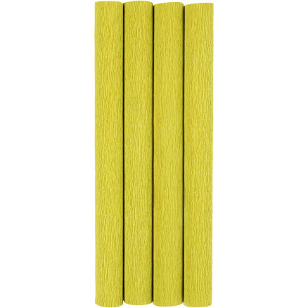 Crepepapir, ark 25x60 cm, Stræk/crepe: 180%, 105 g, lys grøn, 4ark/ 1 pk.