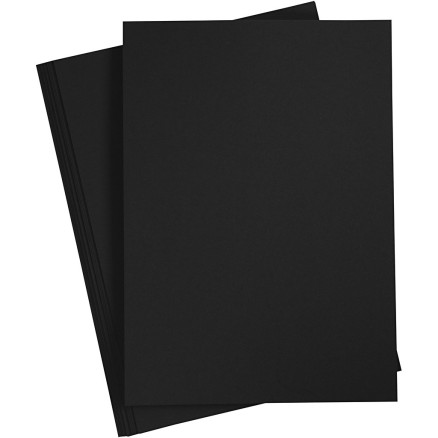 Karton, A4, ark 210x297 mm, 210-220 g, sort, 10ark/ 1 pk.