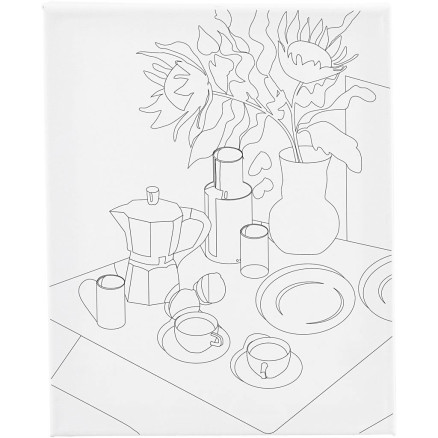 Malerlærred med print, Morgenbord, D: 1,6 cm, str. 24x30 cm, 360 g, 1 stk.