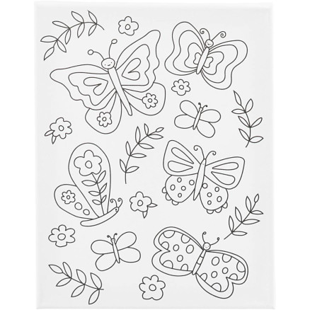 Malerlærred med print, Sommerfugle, D: 1,6 cm, str. 24x30 cm, 360 g, 1 stk.