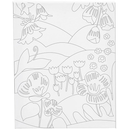 Malerlærred med print, Blomsterlandskab, D: 1,6 cm, str. 24x30 cm, 360 g, 1 stk.
