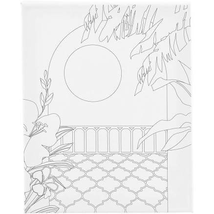 Malerlærred med print, Solrig balkon , D: 1,6 cm, str. 24x30 cm, 360 g, 1 stk.