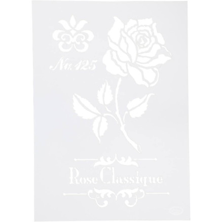 Stencil, rose, A4, ark 210x297 mm, 1 stk.