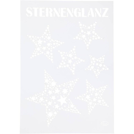 Stencil, stjerneglans, A4, ark 210x297 mm, 1 stk.