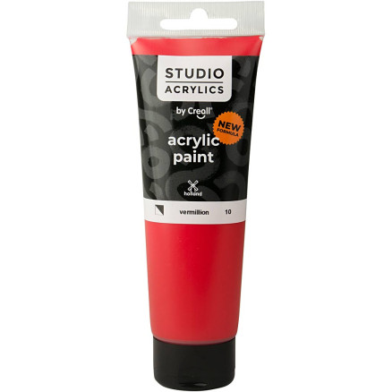 Creall Studio Akrylmaling, halvdækkende, vermillion (10), 120ml/ 1 fl.