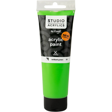 Creall Studio Akrylmaling, Halvdækkende, Brilliant Grøn 120ml