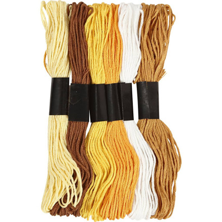 Broderigarn 1 mm i gylden - 6 bdt. til håndarbejde