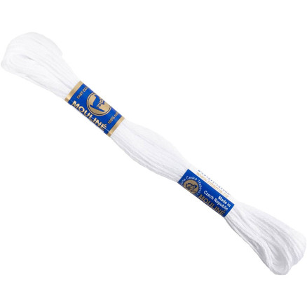 Broderigarn 6-trådet i hvid - 12x8m, 1 pakke