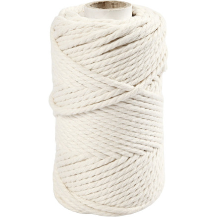 Råhvidt Macramé Reb, 55 M, 4 Mm - Håndarbejde Essentials
