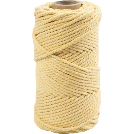 Lys gul macramé reb, 55 m, 4 mm - Håndarbejde tilbud!