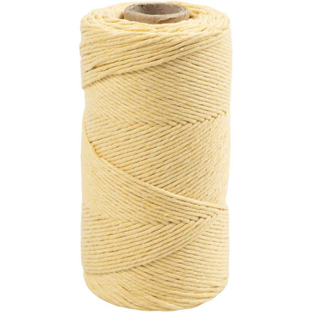 Macramé snor 198 m, 2 mm, lys gul - Håndarbejde tilbud!