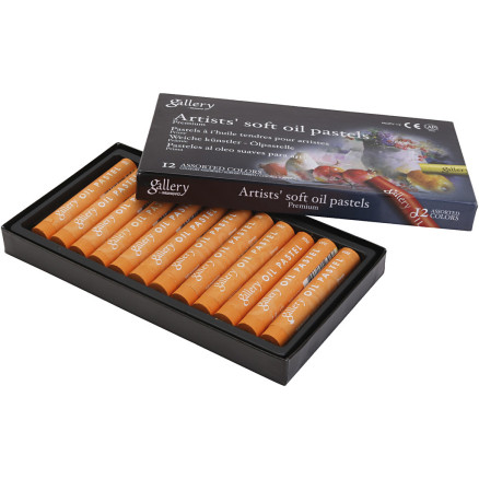 Gallery Oliepastel, L: 7 cm, diam. 11 mm, tykkelse 11 mm, orange, 12stk./ 1 pk.