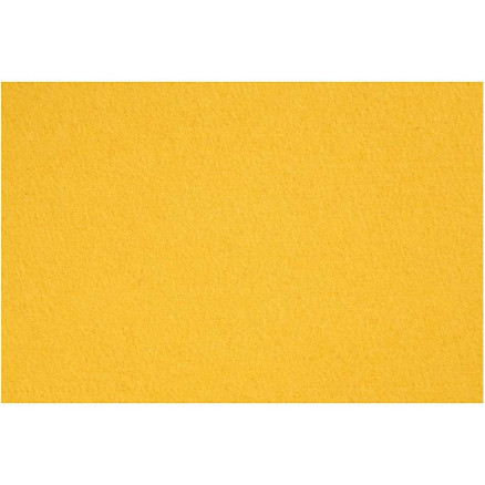 Hobbyfilt, ark 42x60 cm, tykkelse 3 mm, gul, 1 ark
