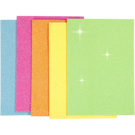Mosgummi, A5, ark 150x210 mm, tykkelse 2 mm, ass. farver, 5ark/ 1 pk.