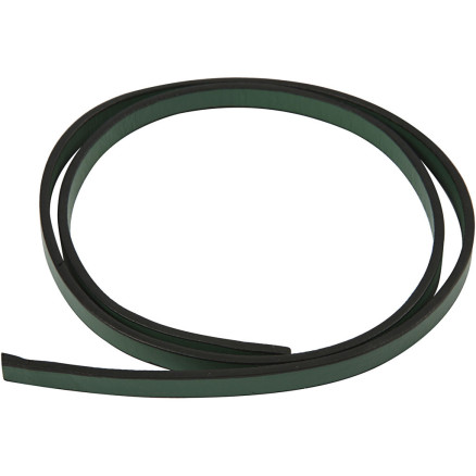 Imiteret Læderbånd, B: 10 mm, tykkelse 3 mm, grøn, 1 pk.