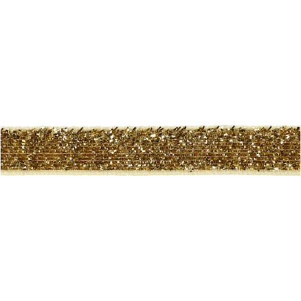 Dekorationsbånd, B: 10 mm, guld, 5m/ 1 rl.
