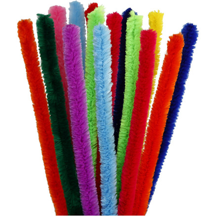 Chenille Piberenser - 30 cm, 15 mm tyk, assorterede farver