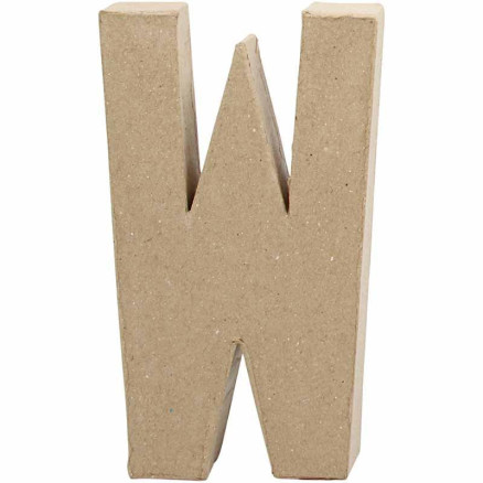 Bogstav W i pap - 20,3 cm højt, kreativ DIY dekoration