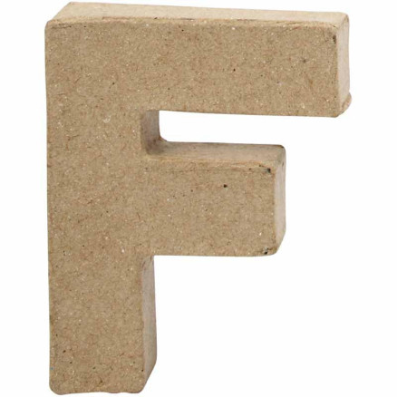 Bogstav, F, H: 10 cm, B: 7,6 cm, tykkelse 1,7 cm, 1 stk.