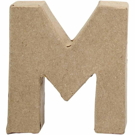 Håndlavet Papmaché Bogstav M - Kreativ DIY Deko 10 cm