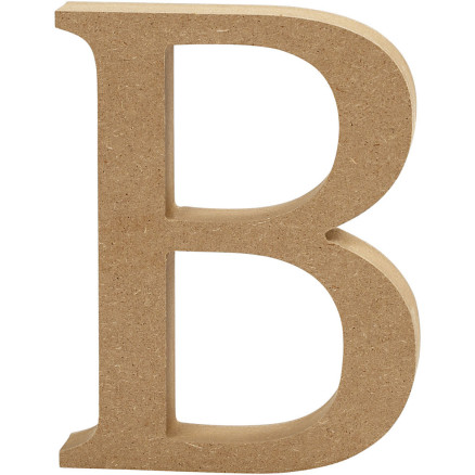 Træbogstav B - H: 8 cm, tykkelse 1,5 cm, 1 stk.