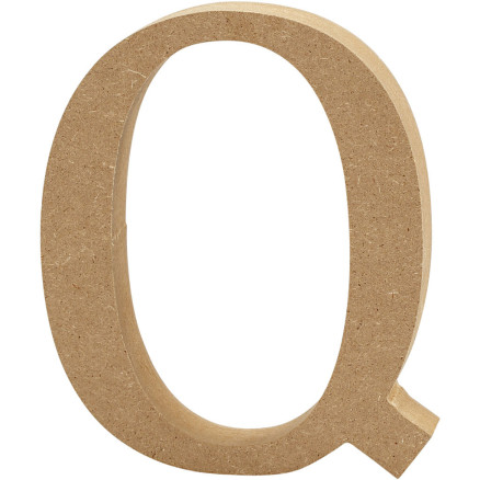 Bogstav Q H: 8 cm i træ - Kreativ DIY figur