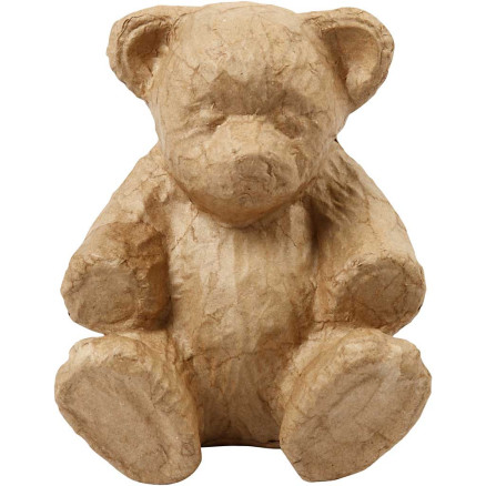 Håndlavet papmaché bjørn - 18 cm x 15 cm
