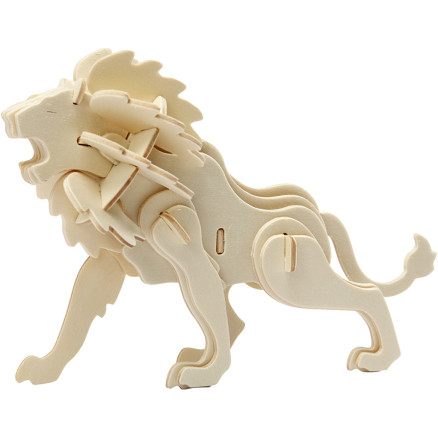 3D konstruktionsfigur, løve, str. 18,5x7x7,3, 1 stk.