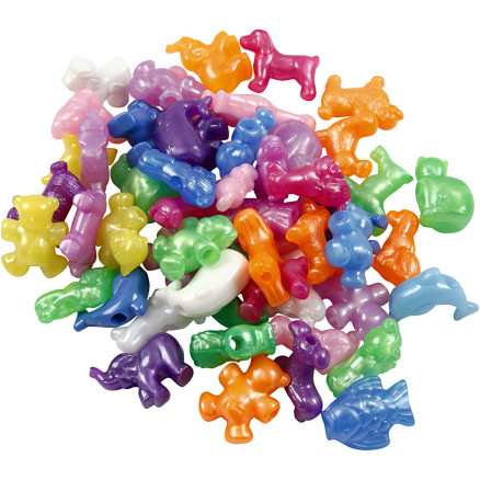 Figurmix Plastperler 125 ml - Stærke Farver til Kreativitet
