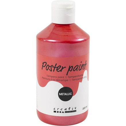 Temperamaling Metallic, rød, 300ml/ 1 pk.
