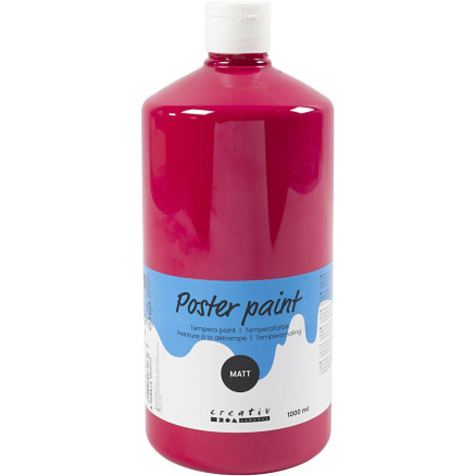 Temperamaling Mat, primær rød, 1000ml/ 1 fl.
