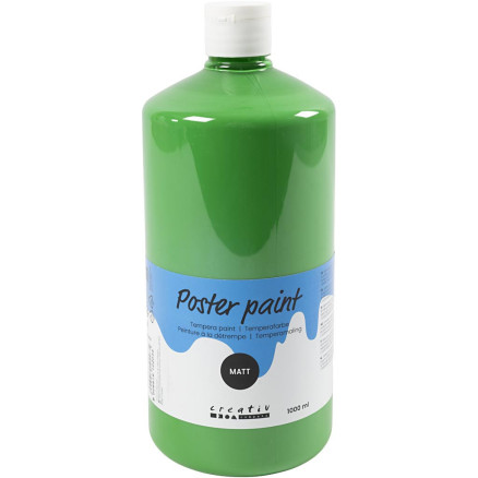 Temperamaling Mat Grøn 1000ml - Kreativ Maling til DIY