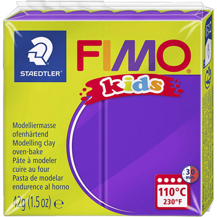 FIMO® Kids ler i lilla - 42g til kreative projekter