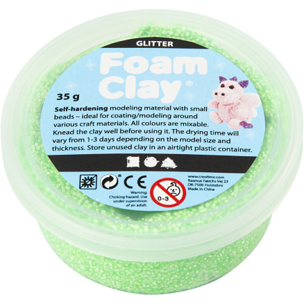 Foam Clay®, glitter, grøn, 35g/ 1 ds.