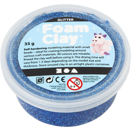 Foam Clay®, glitter, blå, 35g/ 1 ds.