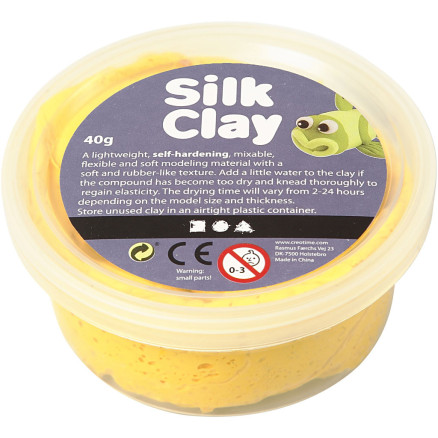 Silk Clay® i gul, 40g - Kreativ modellervoks til DIY
