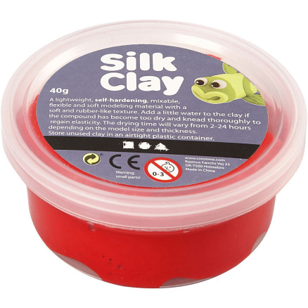 Silk Clay® Rød 40g - Kreativ Modellervoks til DIY Projekte