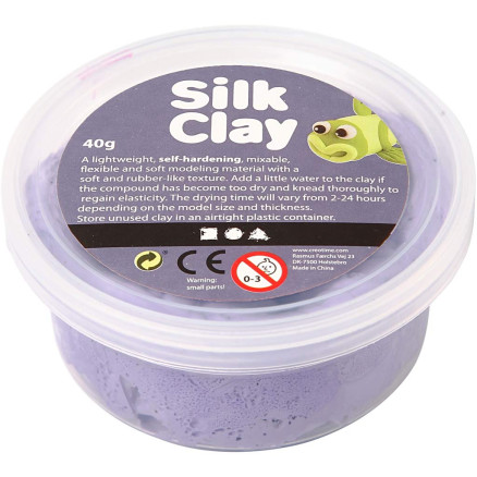 Silk Clay® Lilla 40g - Kreativ Modellervoks til DIY