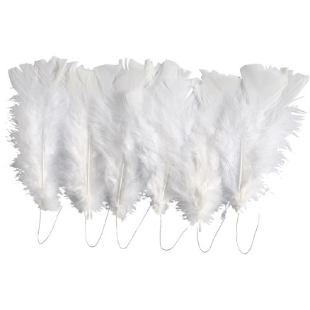 Dun, L: 11-17 cm, hvid, 18bdt./ 1 pk.