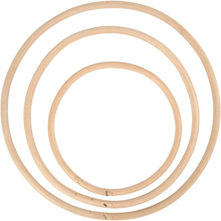 Bambusring, diam. 15,3+20,3+25,5 cm, 3stk./ 1 sæt