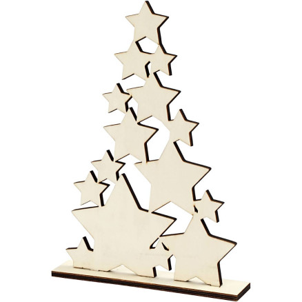 Juletræ, H: 29,8 cm, D: 4 cm, B: 21,5 cm, 1 stk.