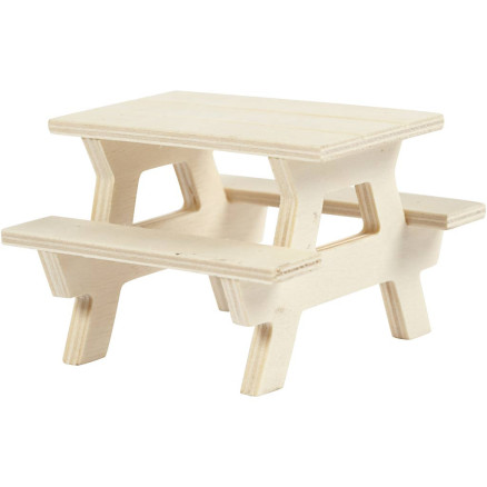 Bord/bænkesæt, H: 5,5 cm, L: 8 cm, B: 8 cm, 1 stk.