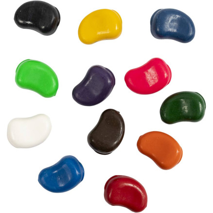 Farvekridt, Bønner, L: 25 mm, tykkelse 15 mm, ass. farver, 12stk./ 1 pk.
