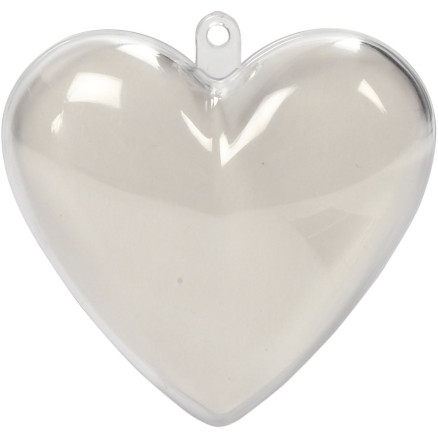Deko-hjerte, H: 6,5 cm, transparent, 10 stk./ 1 pk.