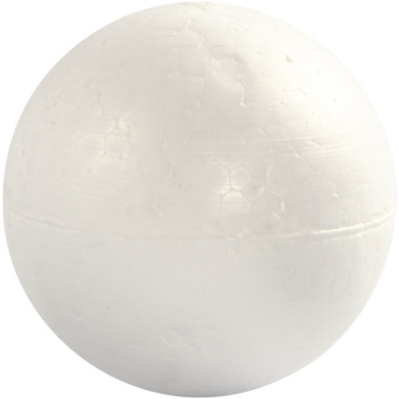 Hvide Styroporkugler, 10 cm - 5 stk. i pakke